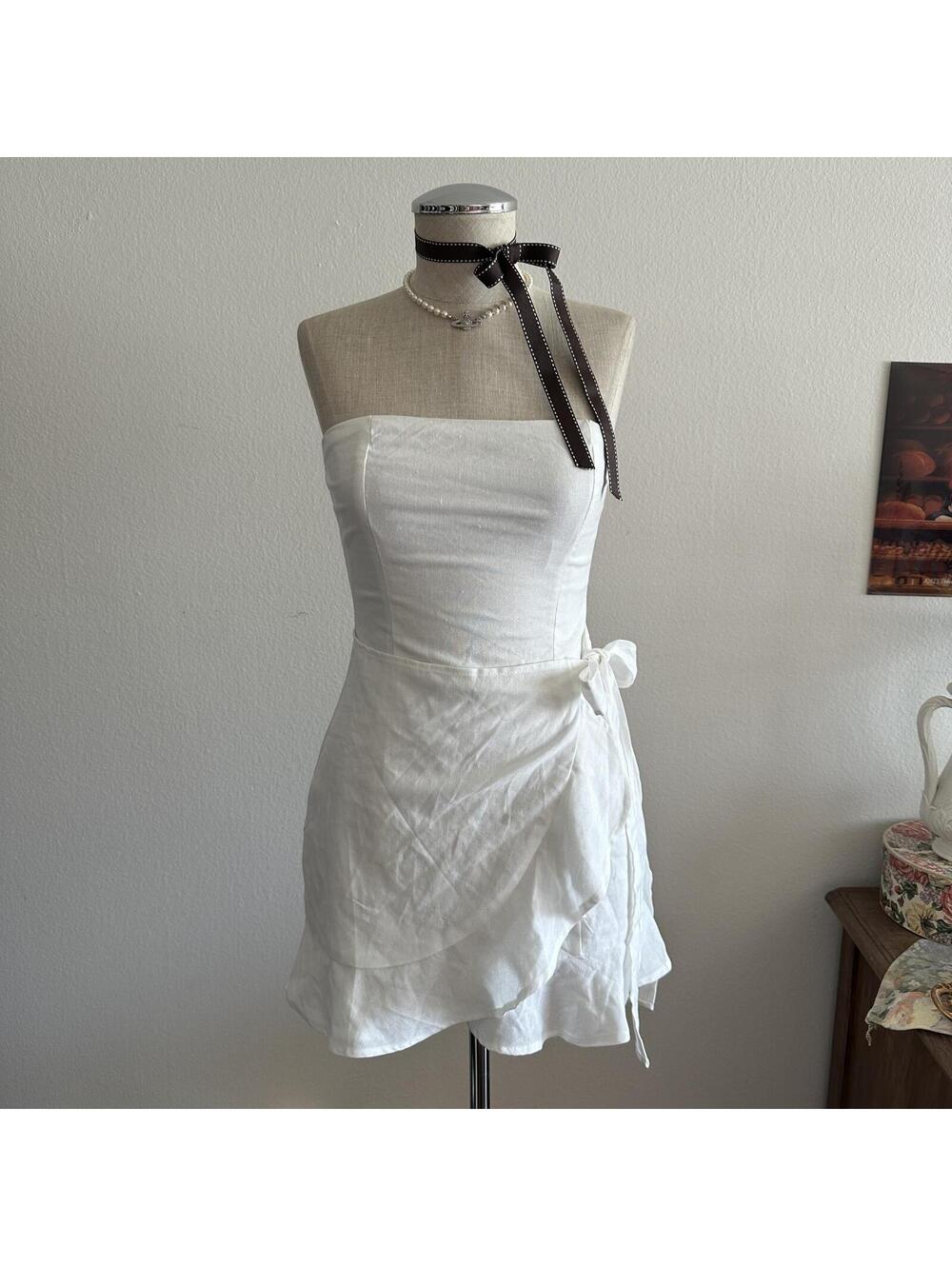 Princess Polly book of love white mini dress